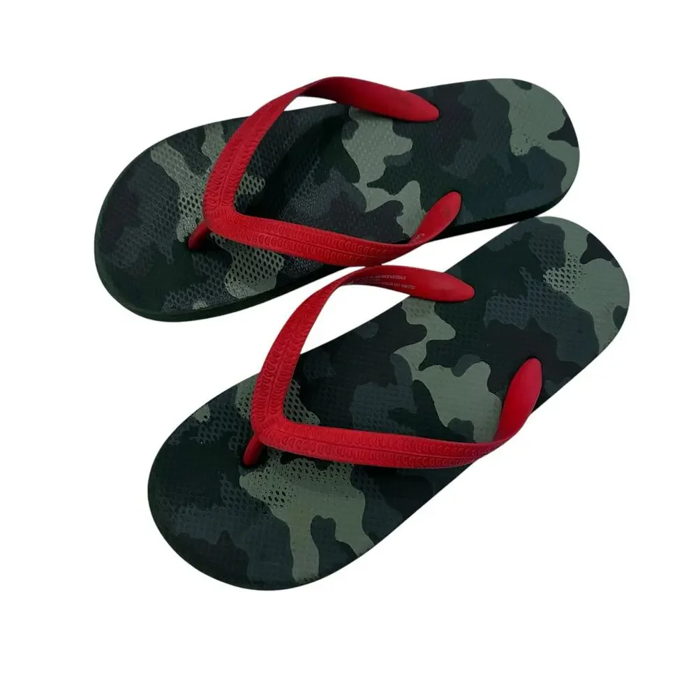 Cat & Jack Sam Green Camo Flip Flop Sandals